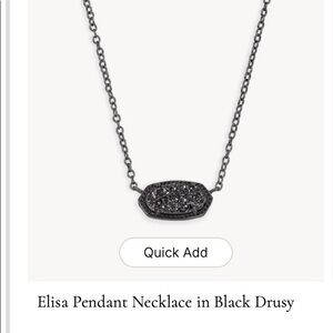 Kendra Scott Elisa pendant necklace black drusy
